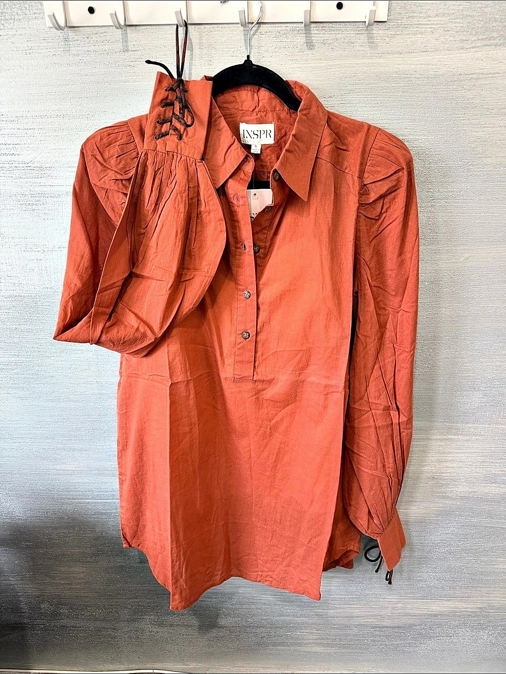INSPR Long Sleeve Blouse in Orange Size Small NWT